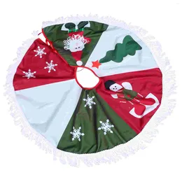 Christmas Decorations Retro Apron Tree Skirt Xmas Mat Skirts Short Plush (imitation Super) Ornaments
