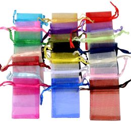 100pcs 7x9cm Wedding Favour Organza Pouch Jewellery Gift Bag Jewellery Gifts Party Candy Birthday Favours Packaging203p