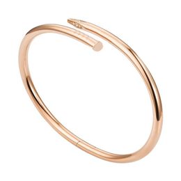 Luxury Designer Love Nail Bangle Charm Bracelets Titanium Steel Thanksgiving Valentines Day Men Bracelet Cuff Women Charm Fashion 343m