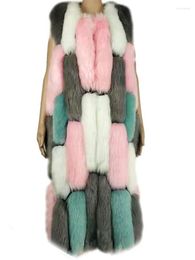 Women's Fur Long Faux Coats Women Fluffy Vest Covered Cloth Plush Cold Jacket Thick Elegant Warm Sleeveless Casual Europe Edgy