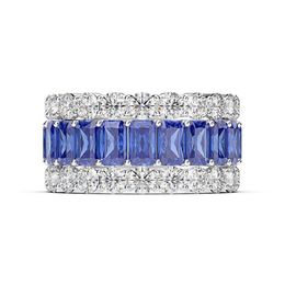 Bread Diamond Ring s925 Silver Materials Luxury Full Iced Ring Fashion Jewellery Whole Set Diamond Shine Cubic Zirconia294H