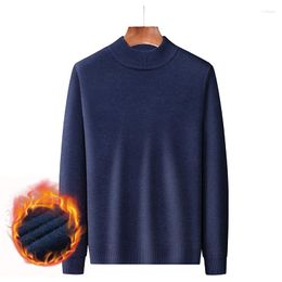 Men's Sweaters Men Cashmere Sweater Warm Fleece Pullovers Mock Neck Autumn Winter Thick Casual Slim Fit Knit Brand Clothing