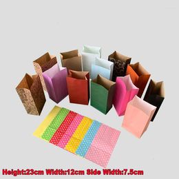 Storage Bags 50 Pc Candy Packaging No Handle Square Bottom Paper Bag For Gift Customised Jewellery Spot Cosmetic