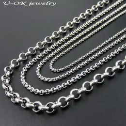 2 2 5 3 6mm Wide Silver Tone Stainless Steel Rolo Chain Necklace For Man & Women Fashion Locket Chains Stainless Steel Jewelry311n