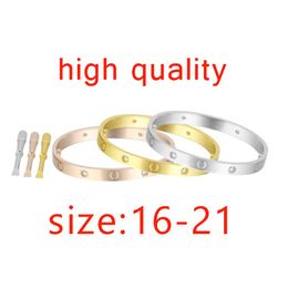 Designer Bangle Bracelet for Man Woman Size 16 - 21 Classic Brand rose gold silver Titanium 925s Luxury Jewelry high quality Women2875