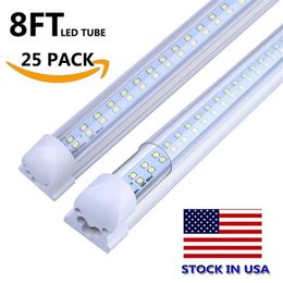 integrated t8 led lights 4ft 28w 8ft 65w led tubes light double lines led light tube 1200mm 2400mm ac 85265v ul dlc338Y