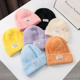 BeanieSkull Caps Winter Warm Plush Knitted Hats for Women Casual Bonnet Men Hip Hop Solid Color Unisex Female Beanies 230928