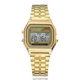 Wristwatches Gold Silver Women Men Watch Led Digital Watches Square Women's Dress Sports Ladies Clock Hodinky Relogios Femini207p