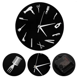 Wall Clocks Clock Acrylic Retro Gifts Simple Beauty Hair Salon Decoration Child Metal