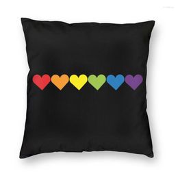 Pillow LGBT Pride Hearts Cover Home Decor Gay Lesbian GLBT Throw For Sofa Double-sided Printing