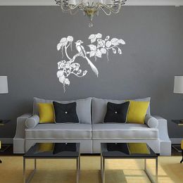 Wall Stickers Black Birds On The Tree Branch Sticker For Living Room Decals Art Home Decoration Murals Removable DW