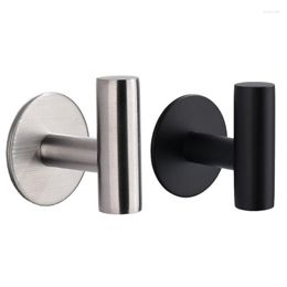 Bath Accessory Set 2 Pcs Stainless Steel Wall Adhesive Hooks For Hanging Towel Coat Hair Dryer Dropship