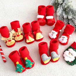 Kids Socks Autumn Winter Baby for Girls Boys Non slip Soft Cotton Christmas borns Infant Short Clothing 230928