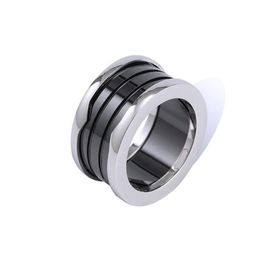fashion titanium steel love ring silver rose gold lovers white black Ceramic couple gift color Bridal Sets Classic Spring Ring2337