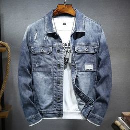 Men's Jackets Spring Autumn Cowboy Luxury Cardigan Denim Harajuku Fashion Korean Style Clothes Casual Cowboy Loose Coat Motorcycle Jacket 230928