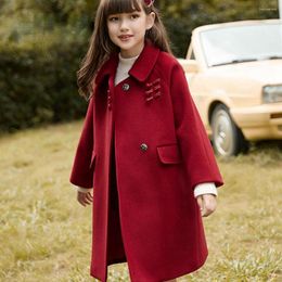 Jackets 2023 Winter Teenage Girls Padded Cotton Woolen Coat High Quality Big Long Outerwear Clothes Fashion Kids Jacet For