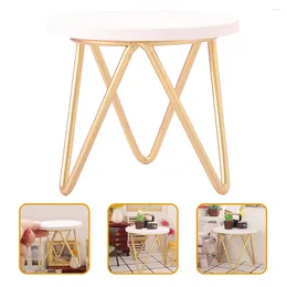 Garden Decorations Dollhouse 1/12 Scale Round Table Living Room Furnitures Crafts Furniture Toy Miniatures Playsets Tea