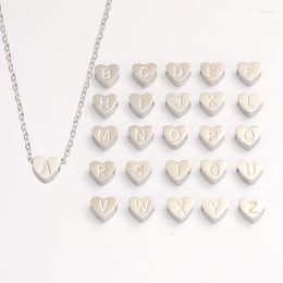 Chains Stainless Steel Etching Engrave Alphabet Heart Shape Necklace Letter From A-Z For Birthday Jewelry Gift Woman Girl