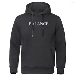 Men's Hoodies Balance Simple Letter Printing Mens Streetwear Cute Pullover Hoodie Pattern Fleece Sweatshirt Cartoon Oversize Men Clothing