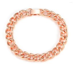 Link Bracelets Fashion Pure Copper Bracelet For Men Women Rose Gold Plated Cuban Chain High-end Healthy Jewelry