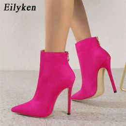 Spring Ankle Boots Women Sexy Pointed Toe High Heels Fashion Zipper PROM Stripper Pumps Shoes Zapatos De Mujer 230922