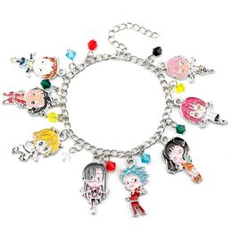 Link Chain The Seven Deadly Sins Meliodas Elizabeth Liones Charm Bracelet Escanor Lion Merlin Boar Gowther Goat King Ban Jewelry253E