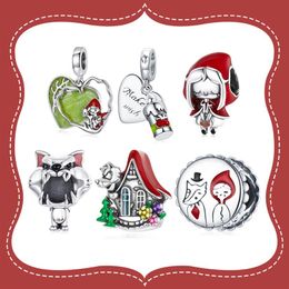 bamoer 925 Sterling Silver Fairy Tale Little Red Riding Hood Forest Love Candle House Wolf Charm for Original Bracelet DIY1857