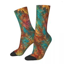 Men's Socks Vintage Feathers Male Mens Women Winter Stockings Polyester