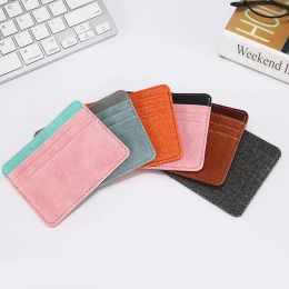 Pu Leather ID Card Holder Candy Color Bank Credit Card Box Multi Slot Slim Card Case Wallet Women Men Business Card Cover