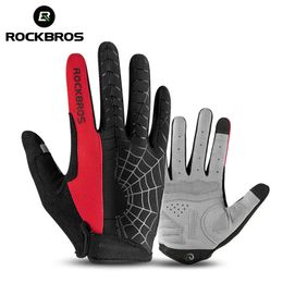 Five Fingers Gloves ROCKBROS Full Finger Bicycle Breathable Shockproof Screen Touch Bike Long Spring Summer MTB Road Cycling 230928