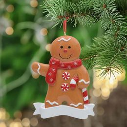 Maxora Resin Gingerbread Christmas Ornaments - Man Woman Boy Girl Tree Decorations Gift for Baby Boy Girl Christmas Decor225z