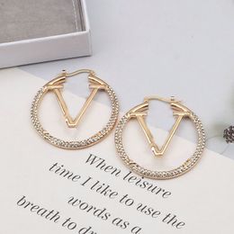 Luxury Hoop Earrings Stud Womens Diameter Big Circle Simple Designer Jewellery earring for Woman Gift Accessories Classic