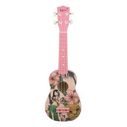 IRIN Children Beginner 21 Inch Hawaiian Girl Yukrili Soprano Hard Wood Ukulele Strings Four String Guitar Instrument Musical Instruments Fashion