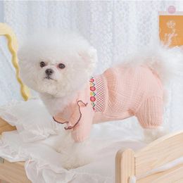 Dog Apparel Cotton Puppy Small Pajamas Pink Basecoat For Girl Dogs Jumpsuit Home Clothes Doggy Cat Chihuahua Yorkshire Pet