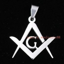 whole in bulk 10pcs Lot mason Mason Masonic Symbol PENDANT necklace charms Stainless steel religious Jewellery finding no ch262A