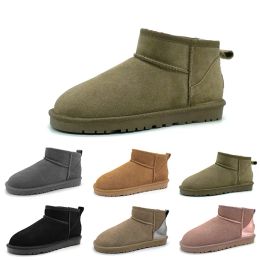 Botas de neve Bota Camurça Clássica Curta Mini Mulheres Manter Homem Quente Mulheres Pelúcia Casual Castanha Cinza Aus U5854 Inverno Mulheres Sapatos Designer Botas de Tornozelo