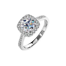 Rings for Women Sterling Sier 1CT 2CT 3CT VVS Moissanite Pass Diamond Tester Love Daughter Engagement Nail Ring Designer Jewelry