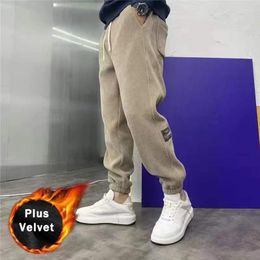 Men's Pants Winter Fleece Men Warm Thick Casual Harem Plus Velvet Sweatpants Male Trousers Fashion Joggers Cargo