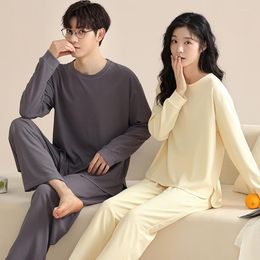 Men's Sleepwear Autumn Couple Pyjamas Sets For Men Plus Size Comfortable Homewear Winter Loungewear Long Sleeve Pijamas Suit