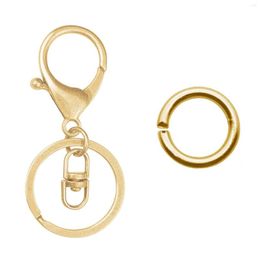 Keychains 90Pcs Open Jump Rings Durable Metal Lobster Claw Clasps Keychain For Charms Pendants Key Bag Accessories Jewellery Making