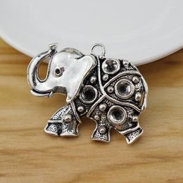 Pendant Necklaces 5 Pieces Tibetan Silver Color Animal Elephant Charms Pendants For DIY Jewelry Necklace Making Findings Accessories 47x37mm