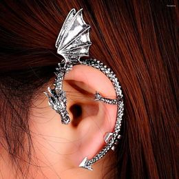 Backs Earrings NCEE Dragon Evil Fairy Ear Cuff Earring Dark Elf Clip Single Side Women Antique Bronze Colour Goth Halloween Party