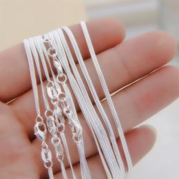 whole 100pcs lot 925 sterling silver snake jewelry necklace chains 1 2mm lobster clasps 16 18 20 22 24 26 28 30280n