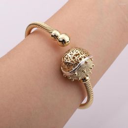 Bangle Nigeria 2023 Women's Bracelet Half Hollow Ball Luxury Open Versatile Accessories Wedding Christmas Gift For Girlfriend