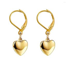 Dangle Earrings MinaMaMa Simple Stainless Steel Pearl Crystal Heart Drop For Woman Wedding Jewellery Gifts