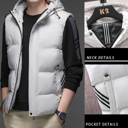 Men's Vests Casual Windproof Vest Coat Outdoor Zip Men Sleeveless Winter Size Plus Waistcoat Male Clothing Cotton Jacket Sport Warm