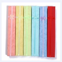 12pcs lot Mix Colors Jewelry Necklace Boxes Packaging Display For Fashion Craft Gift 20x4x2cm BX8300f
