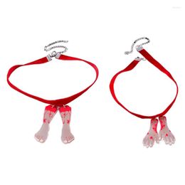 Choker Versatile Bloody Detail Necklace For Women Girls Adjsuatble Neckchain Jewelry Gift Parties Dinners And Dates