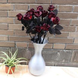 Decorative Flowers With Hand Bone Haunted House Po Props Ghost Festival Artificial Rose Flower Halloween Decor Black Party Layout