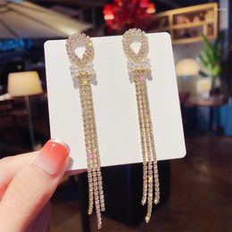 Dangle Earrings Arrival Long Tassels Crystal Bling Drop For Women Girls Wedding Party Luxurious Elegant